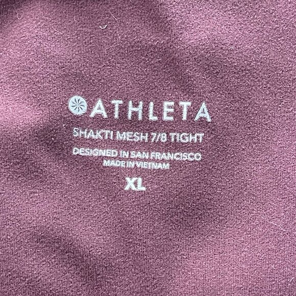 Athleta Shakti Mesh 7/8 Tight Womens Size XL Spiced Cabernet Leggings Athleisure - Picture 5 of 13